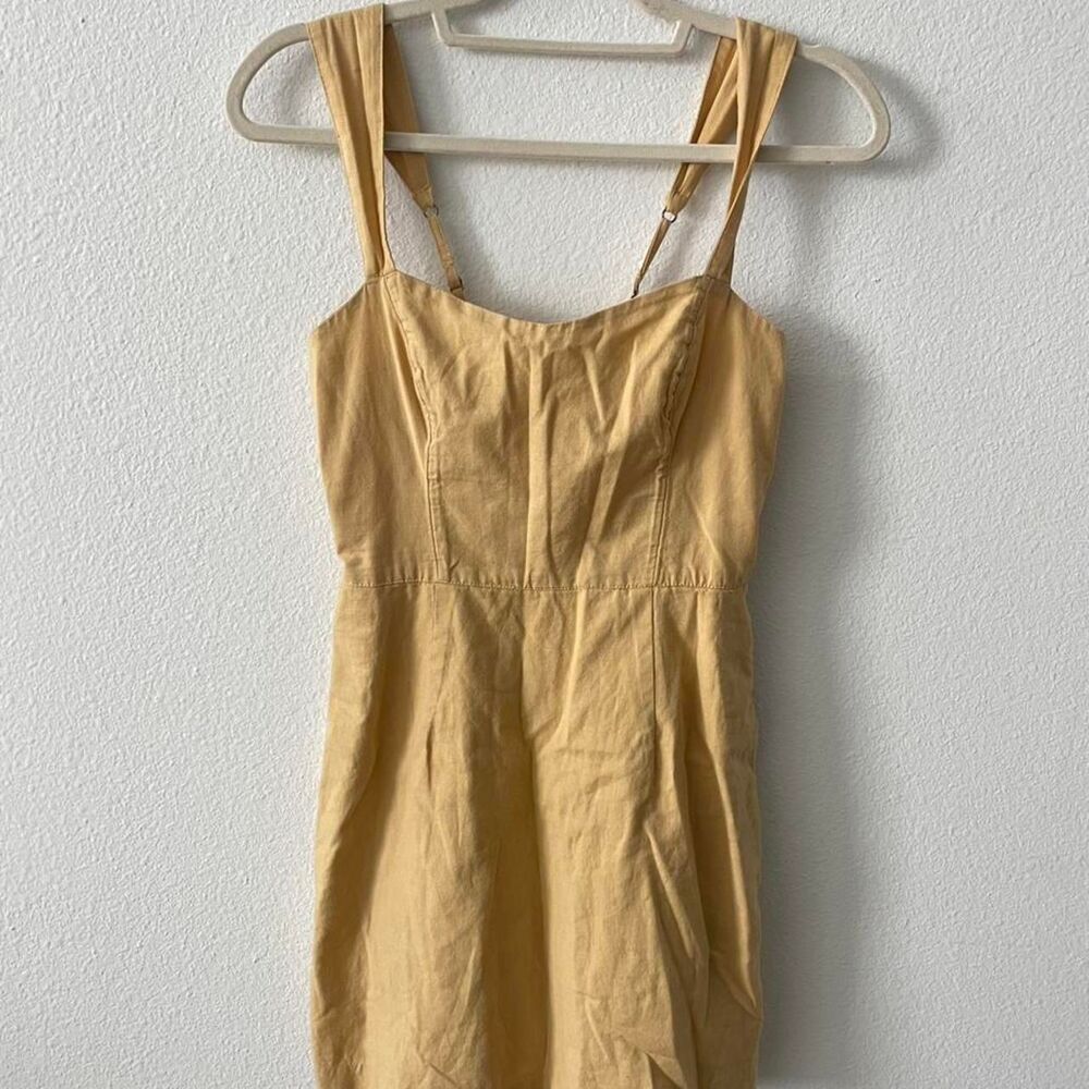 Abercrombie & Fitch Mini Dress Women's XS Yellow Short Stained Summer Preppy
